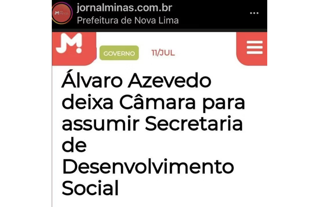 Notícia sobre Álvaro Azevedo